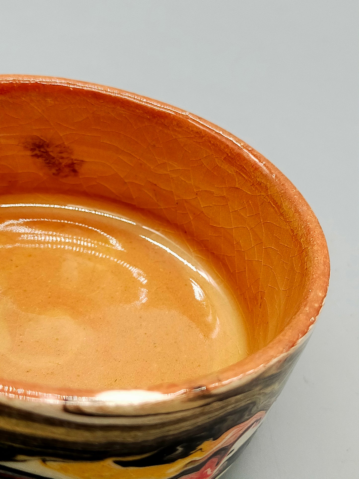 Dekorative Keramik Dose mit Deckel – Marmoriertes Raku-Design