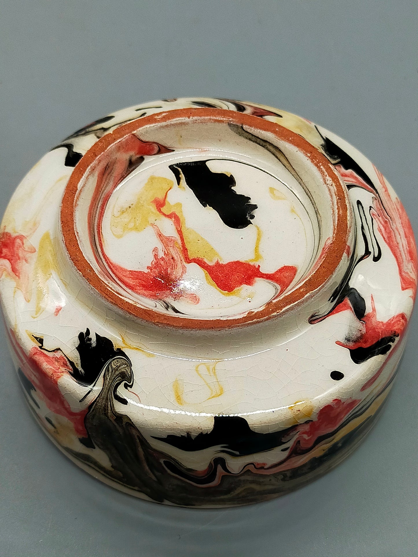 Dekorative Keramik Dose mit Deckel – Marmoriertes Raku-Design
