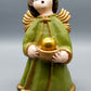 Original Bozner Engel THUN – Große Engel Figur in Grün mit Kerzenhalter