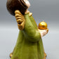 Original Bozner Engel THUN – Große Engel Figur in Grün mit Kerzenhalter