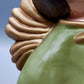 Original Bozner Engel THUN – Große Engel Figur in Grün mit Kerzenhalter