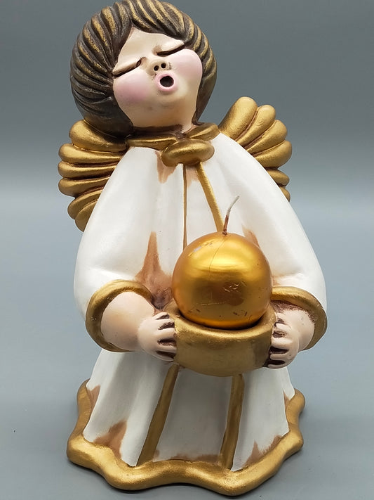 Original Thun Bozen Engel mit Kerze – Große Keramik Figur
