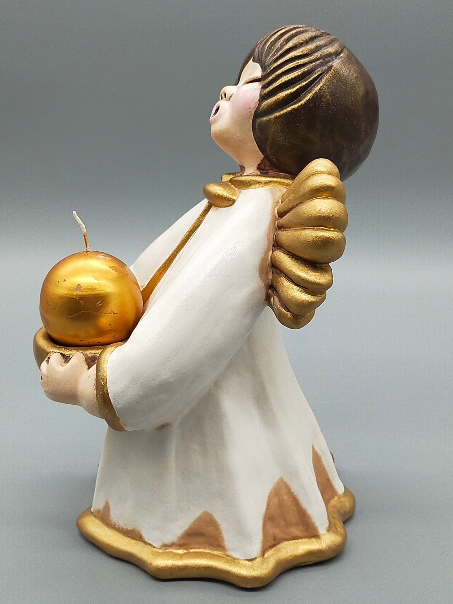 Original Thun Bozen Engel mit Kerze – Große Keramik Figur