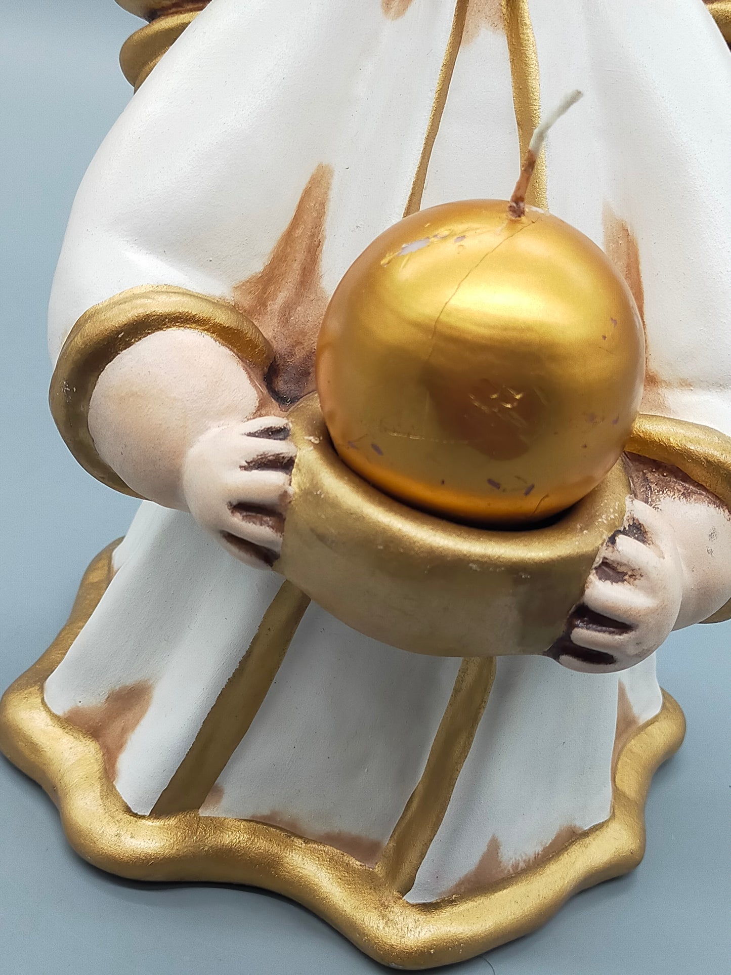 Original Thun Bozen Engel mit Kerze – Große Keramik Figur