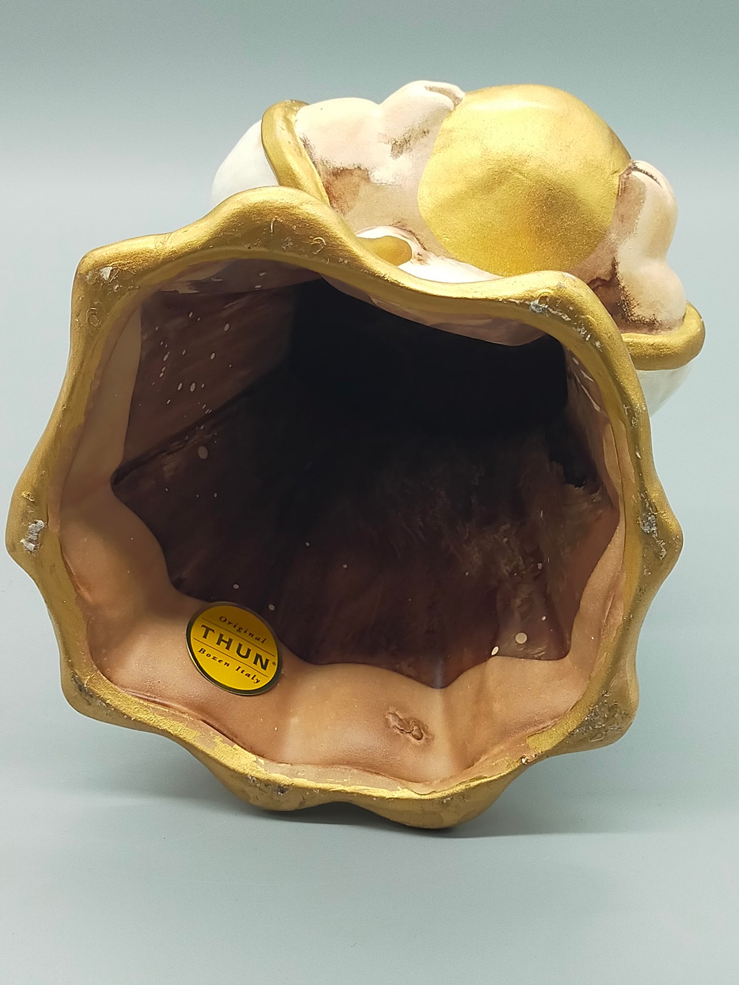 Original Thun Bozen Engel mit Kerze – Große Keramik Figur