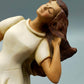 Elegante Frauenfigur mit Weizen garbe – Stilvolle Keramik Statuette