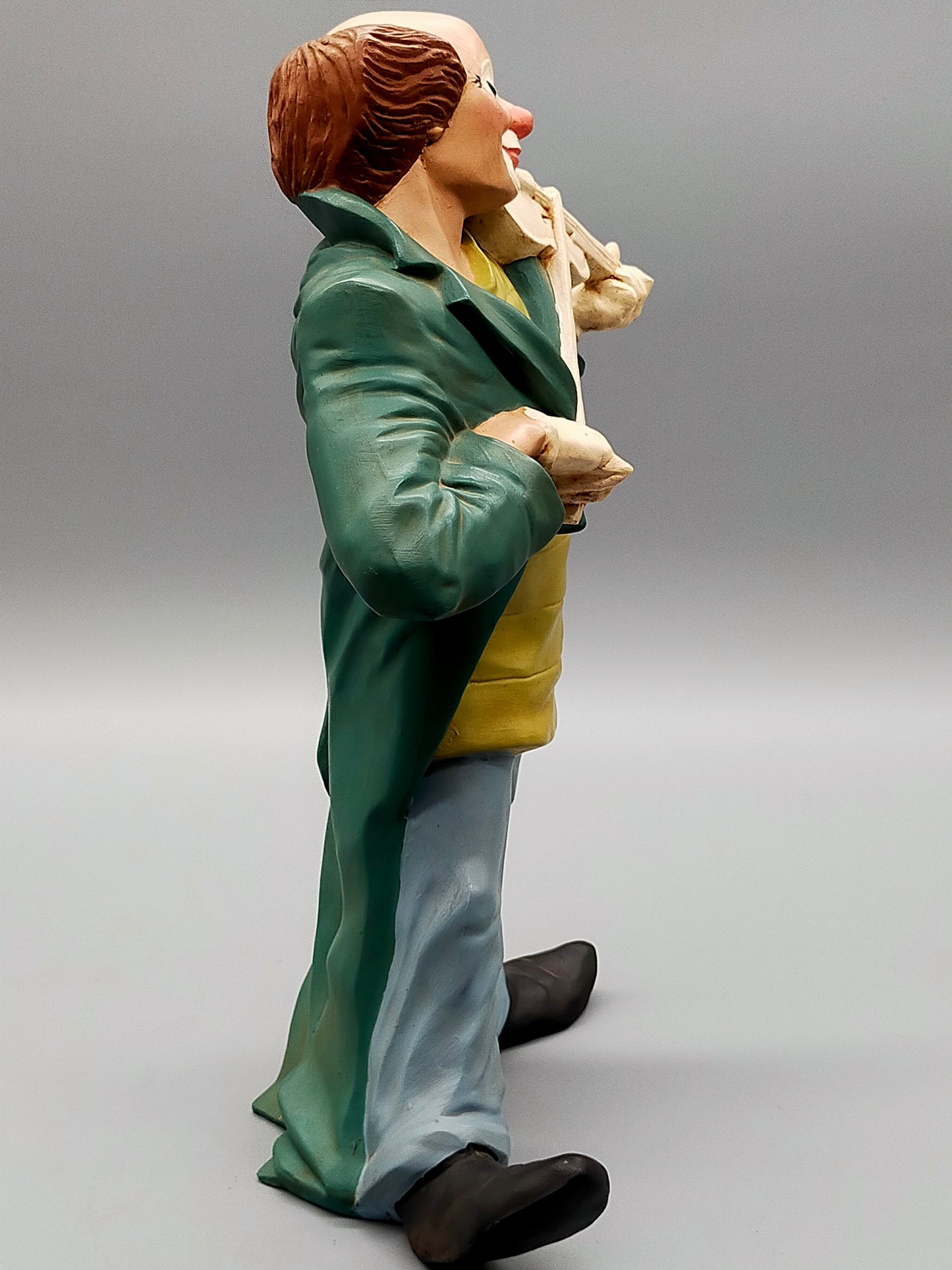 Dekorative Clown Figur mit Violine – Kunstharz Skulptur