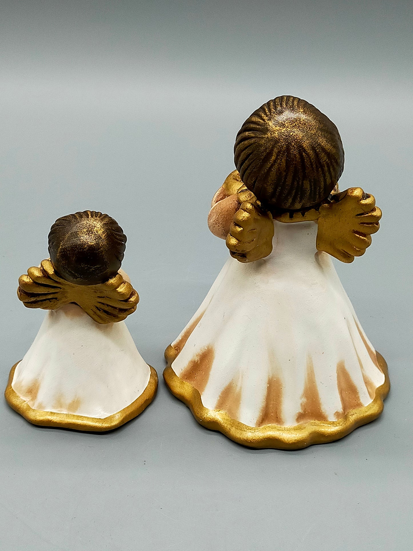 Original Thun Bozner Engel 2er Set – Keramik Figuren Weiß Gold