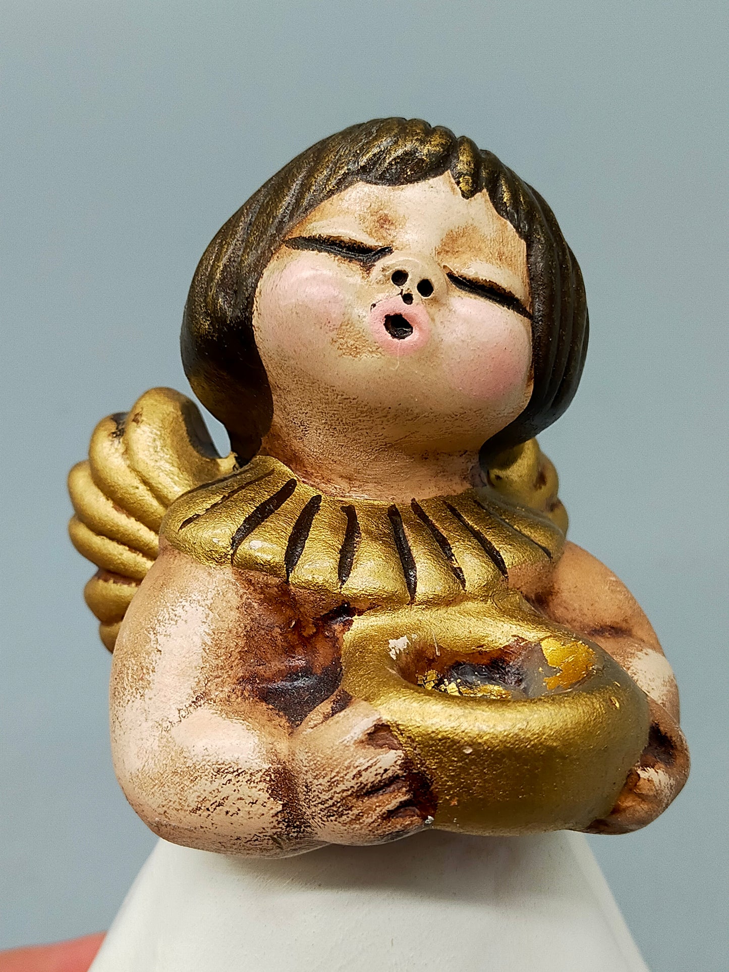 Original Thun Bozner Engel 2er Set – Keramik Figuren Weiß Gold