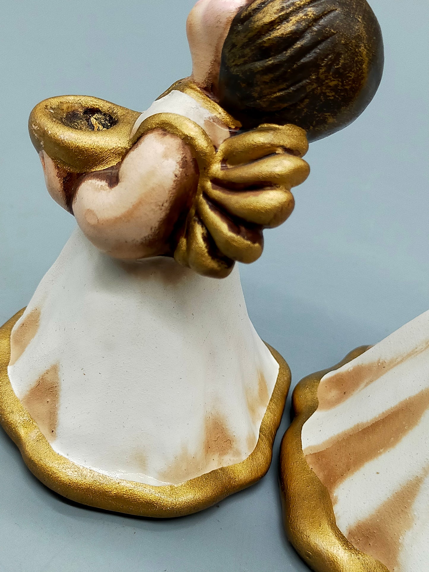 Original Thun Bozner Engel 2er Set – Keramik Figuren Weiß Gold