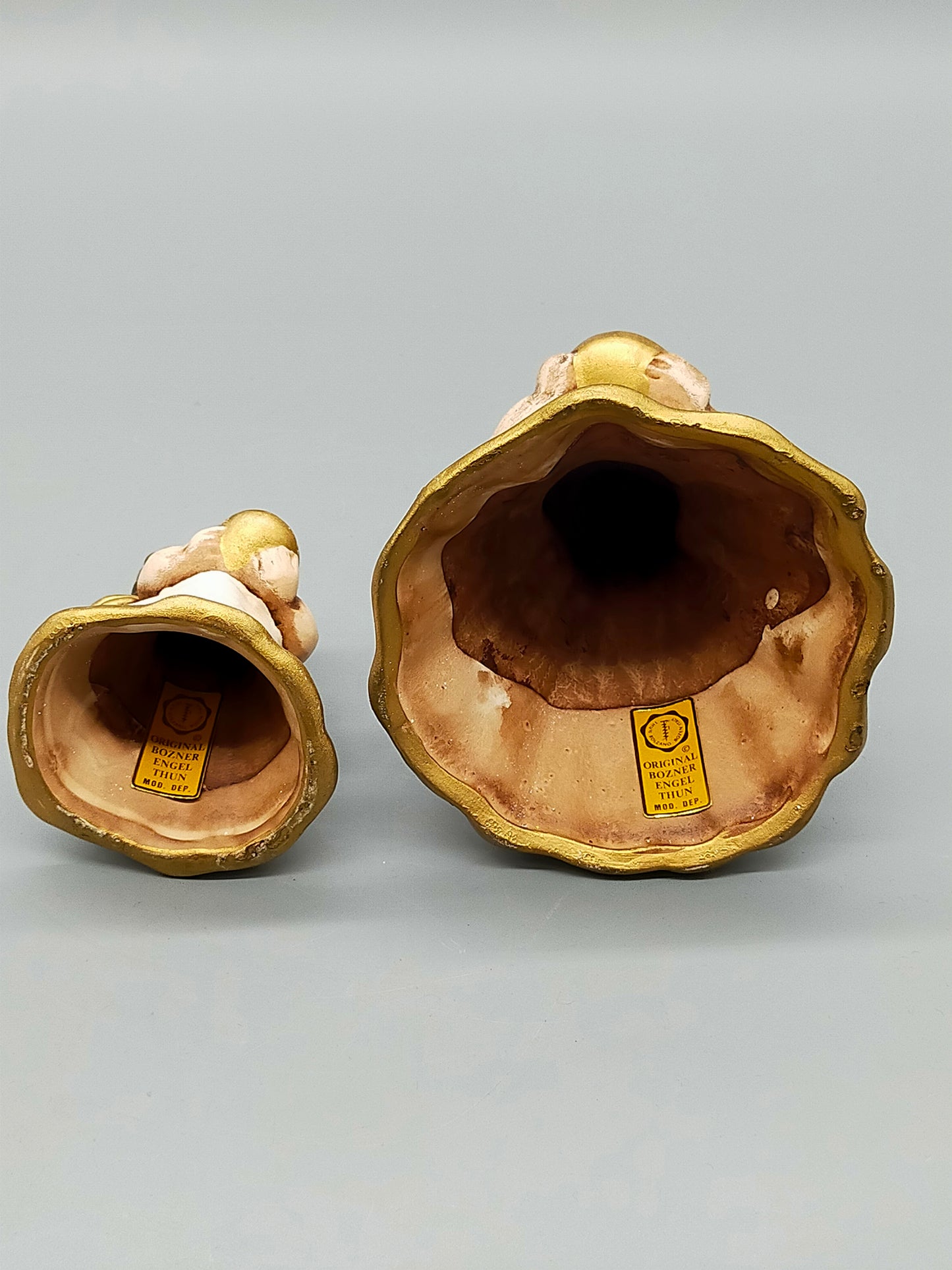 Original Thun Bozner Engel 2er Set – Keramik Figuren Weiß Gold