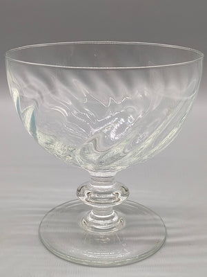 Elegante Kristall Glas Fußschale mit Wirbelmuster – Große Dekorschale