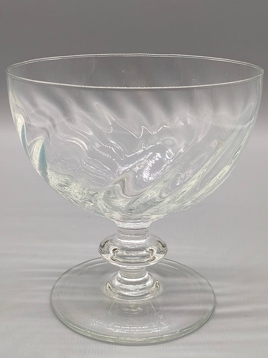 Elegante Kristall Glas Fußschale mit Wirbelmuster – Große Dekorschale