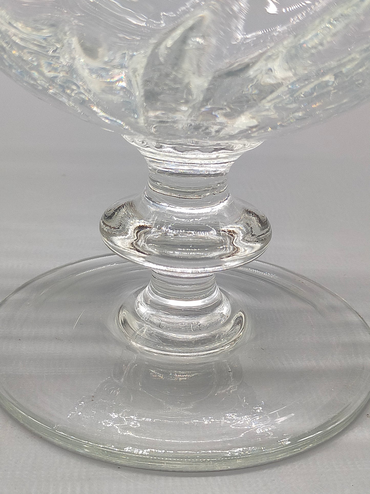 Elegante Kristall Glas Fußschale mit Wirbelmuster – Große Dekorschale
