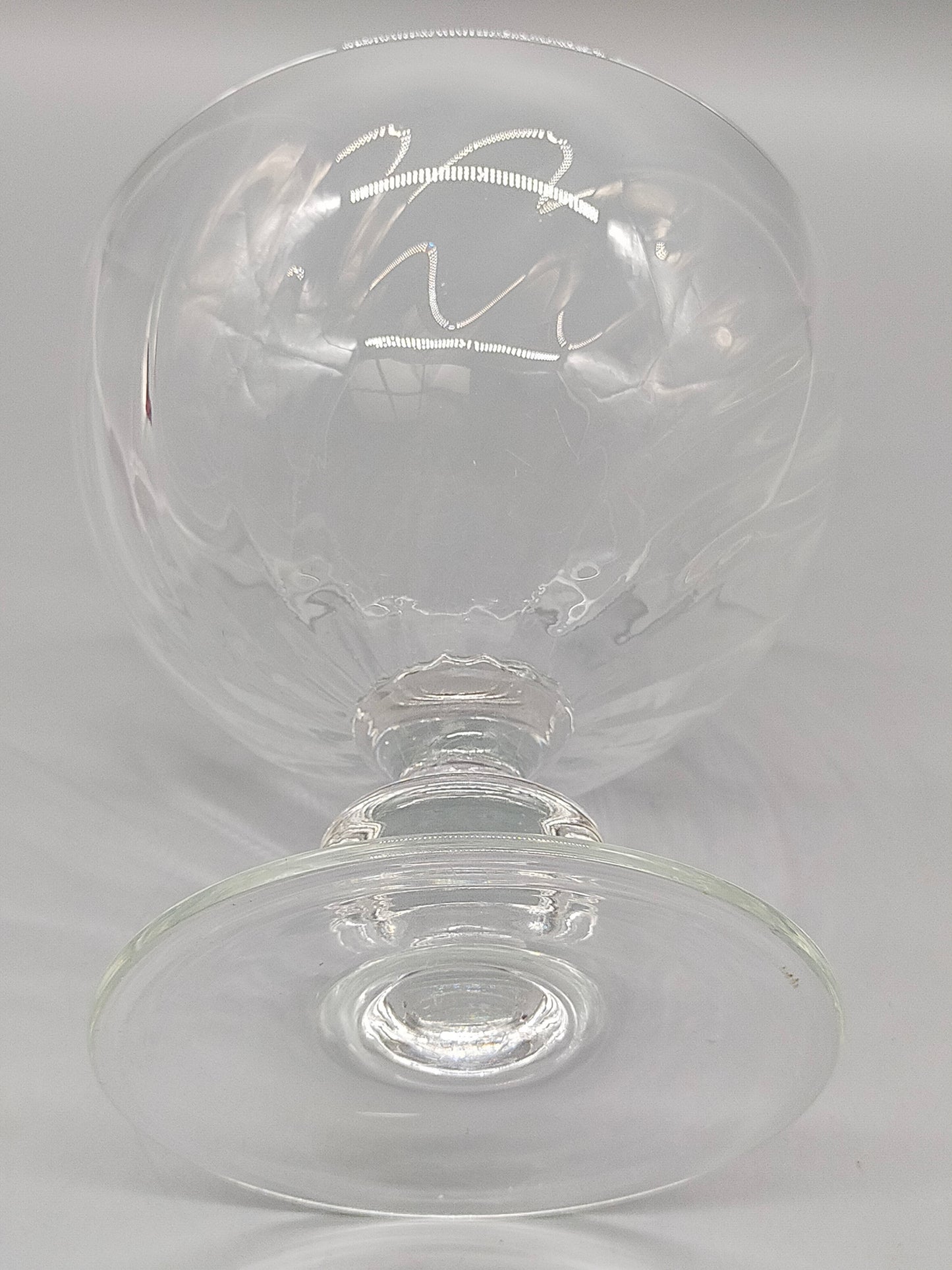 Elegante Kristall Glas Fußschale mit Wirbelmuster – Große Dekorschale