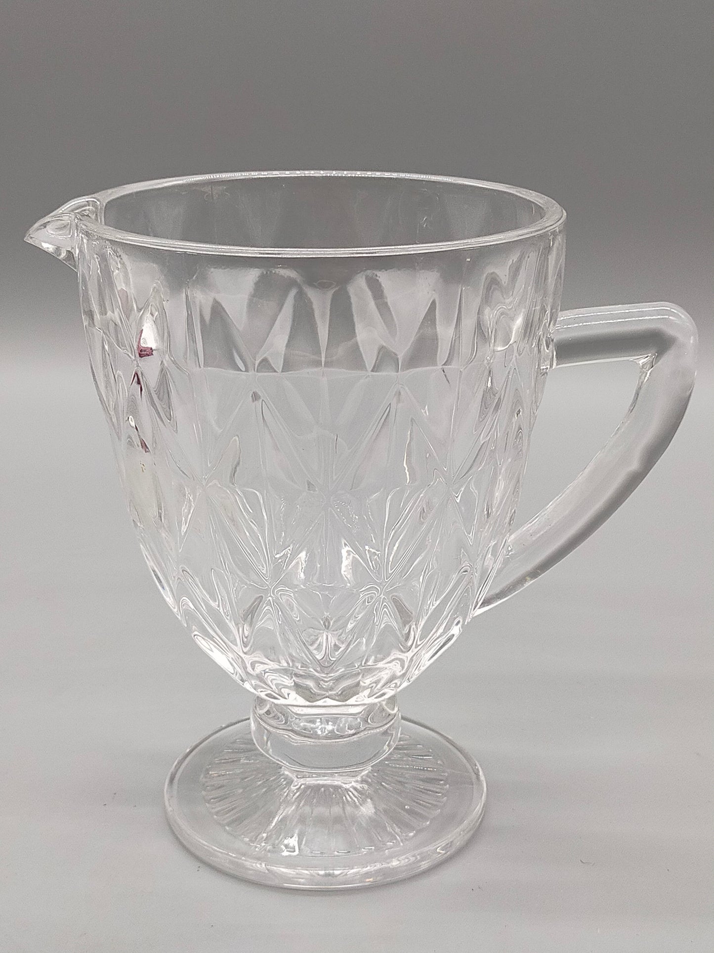 Kristallglas Krug mit Schliff – Vintage Glaskanne mit Henkel