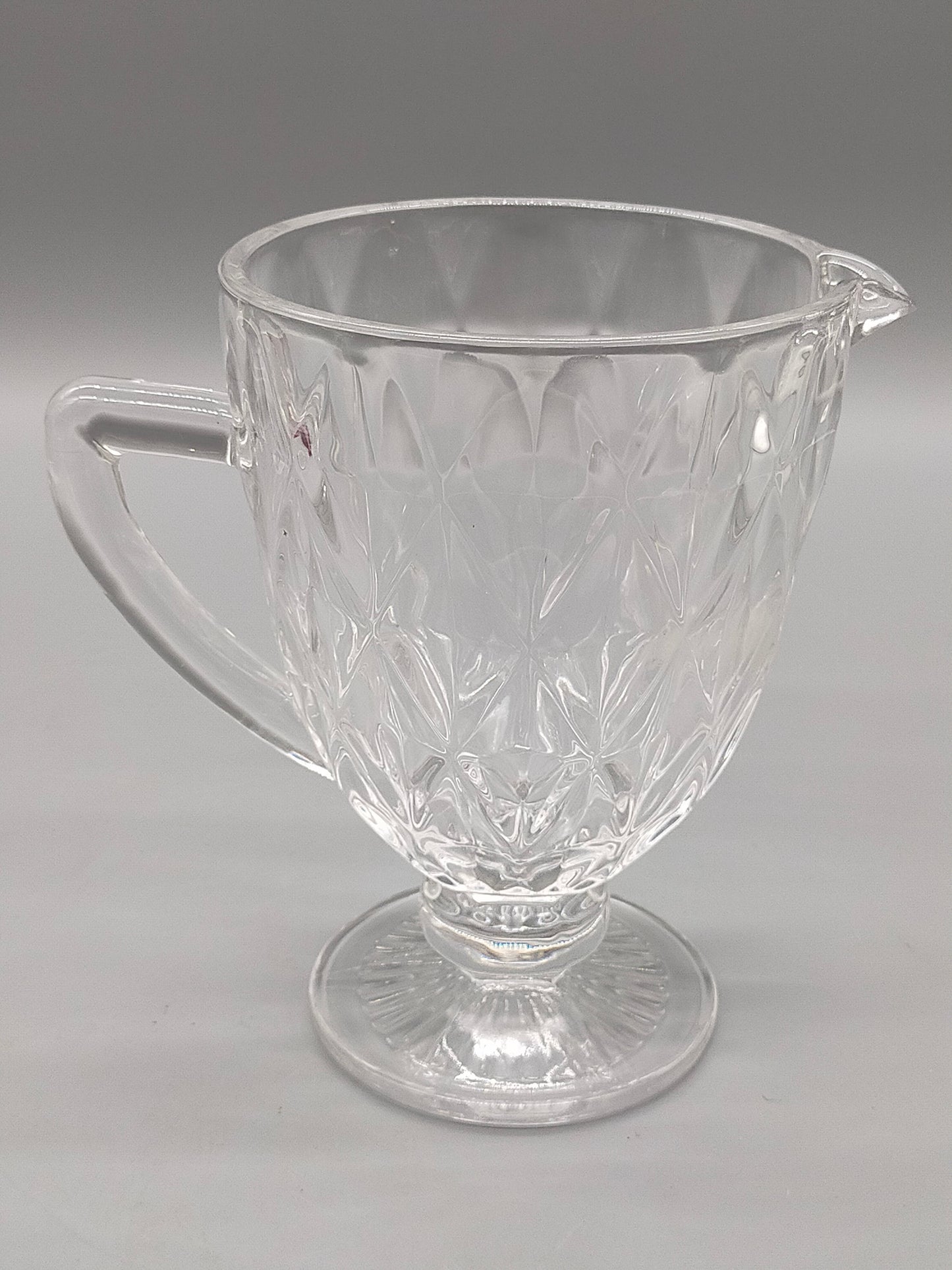 Kristallglas Krug mit Schliff – Vintage Glaskanne mit Henkel