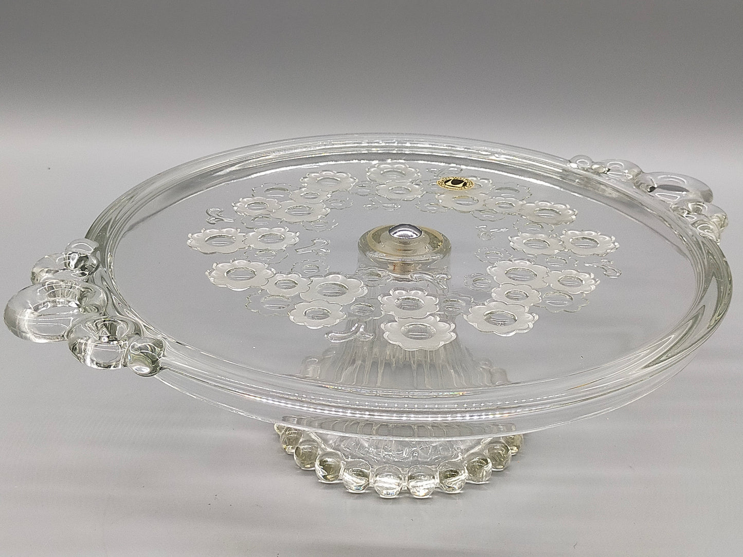 Edle Walther-Glas Tortenplatte auf Fuß – Vintage Servierteller