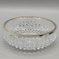 Edle Kristall Schale mit Versilbertem Rand – Diamantschliff 22cm