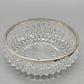 Edle Kristall Schale mit Versilbertem Rand – Diamantschliff 22cm