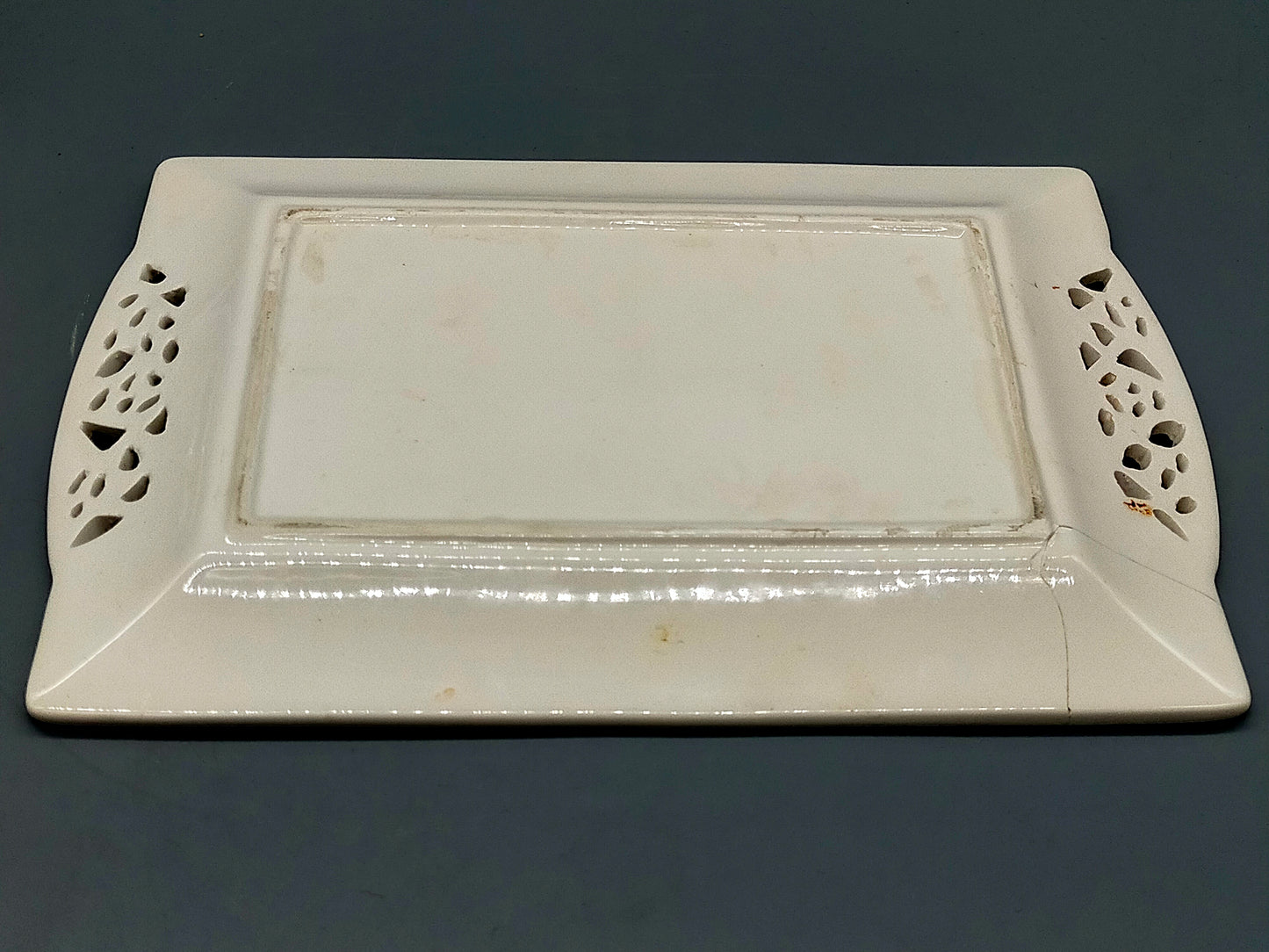 Elegantes Servierset – Porzellan Tablett mit zwei Schalen und Löffeln