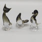 Set aus 3 dekorativen Glasfiguren – Handgefertigte Tiermotive