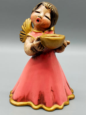 Thun Bozner Engel Kerzenhalter Handbemalte Keramik Figur