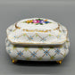 Handbemalte MO Porzellan Dose mit Goldstaffierung und Blumenmotiv