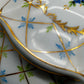 Handbemalte MO Porzellan Dose mit Goldstaffierung und Blumenmotiv