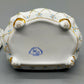 Handbemalte MO Porzellan Dose mit Goldstaffierung und Blumenmotiv