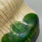 Handgefertigte Keramikvase – Glasiertes Design in Grün und Weiß
