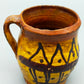 Vintage Keramik Krug – Handbemalter Krug mit Gelb-Brauner Glasur
