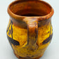 Vintage Keramik Krug – Handbemalter Krug mit Gelb-Brauner Glasur