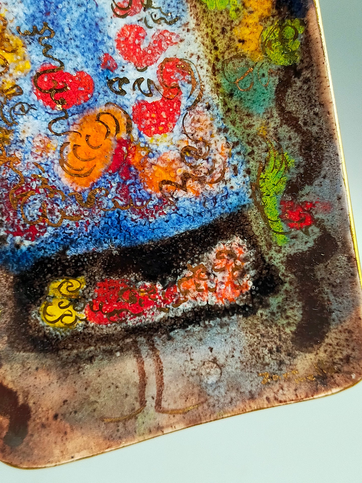 Künstler-Wandbild Emailliertes Relief – Handgefertigte Keramiktafel San Marino