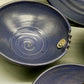 Handgefertigtes Keramik-Set – Große Schale und 6 Suppentassen in Blau