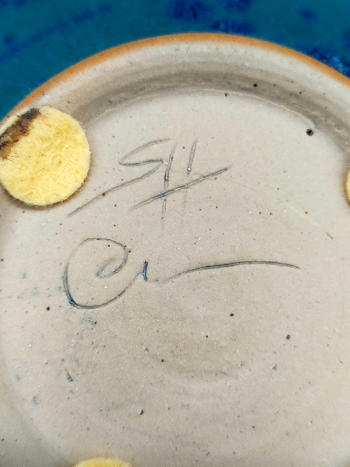 Handgefertigtes Keramik-Set – Große Schale und 6 Suppentassen in Blau