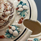 Antikes Keramik Bowle-Set – Rheinische Burgen Motive mit Tassen