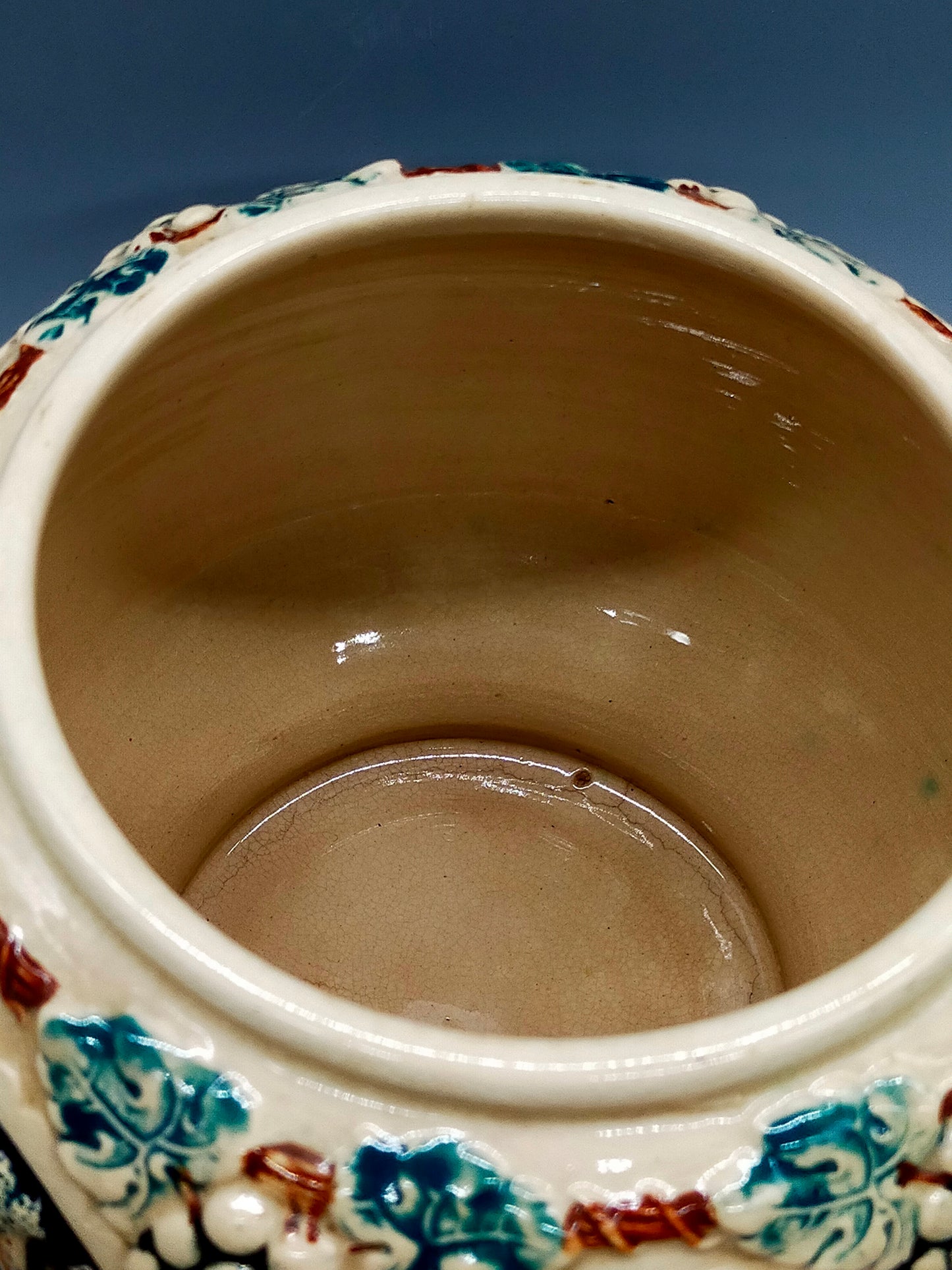 Antikes Keramik Bowle-Set – Rheinische Burgen Motive mit Tassen