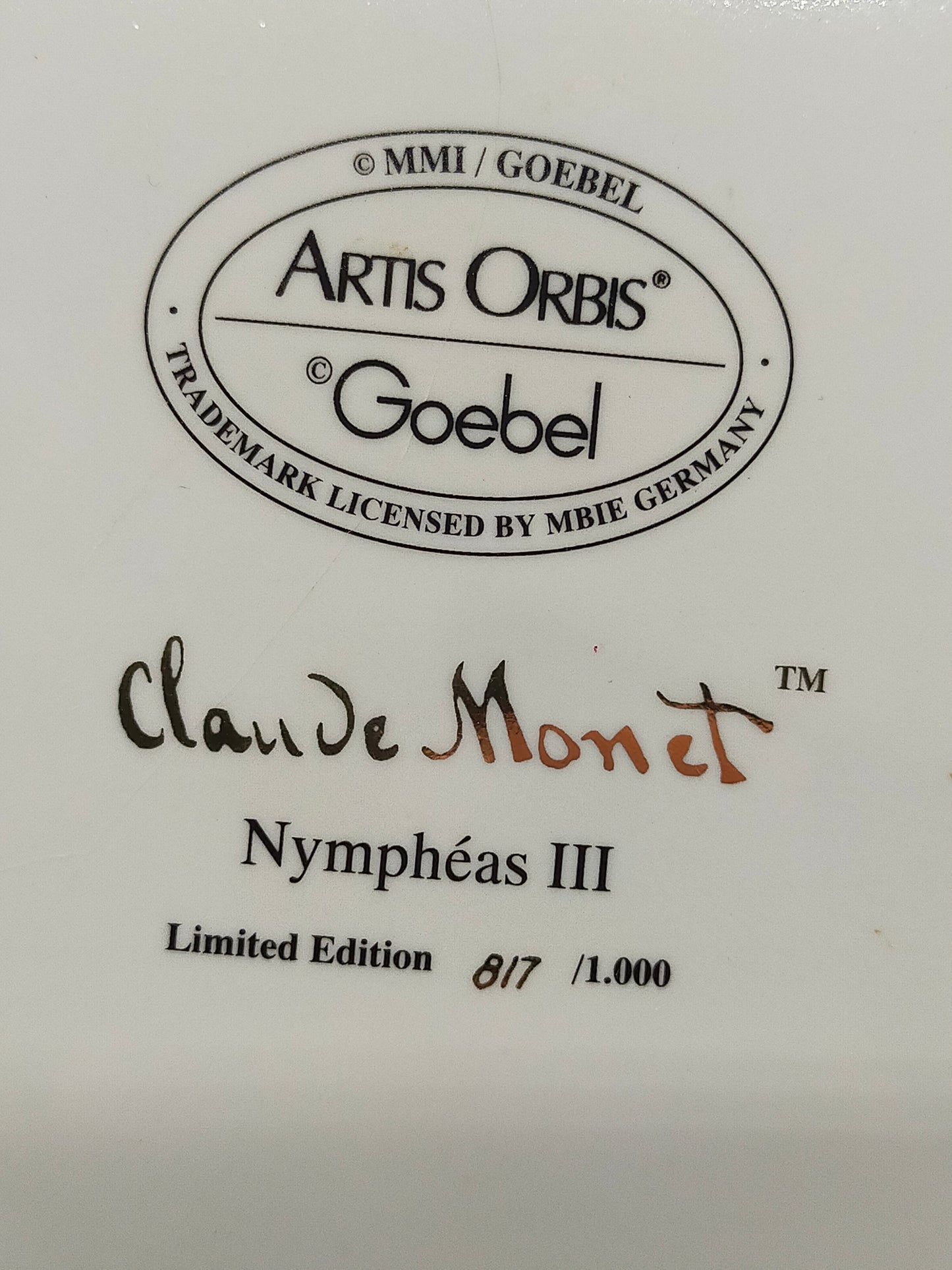 Goebel Artis Orbis Claude Monet „Nymphéas III“ Wandteller – Limitierte Kunst