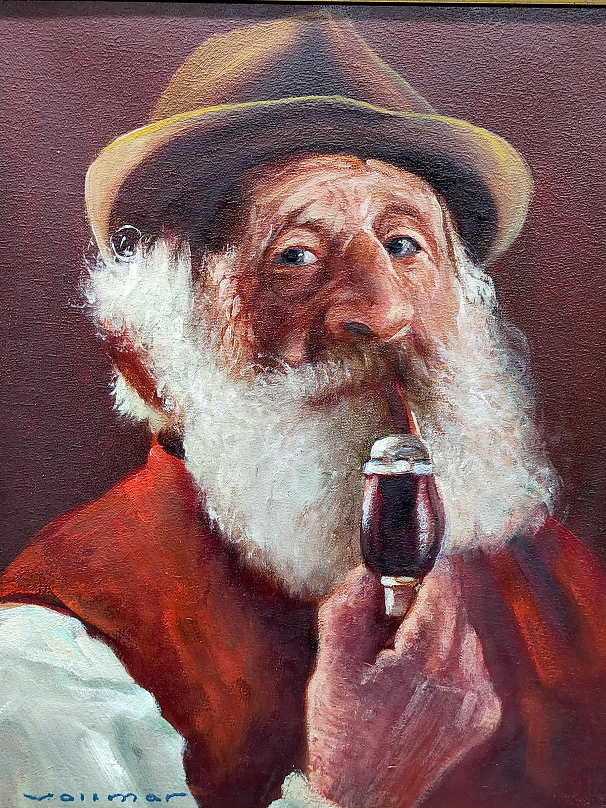 Alte Pfeifenraucher Ölgemälde Signiert Ludwig Vollmar Kunst