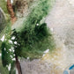 Stilvolles Aquarell von Hahn – Stillleben mit Rosen und Kerzenleuchter