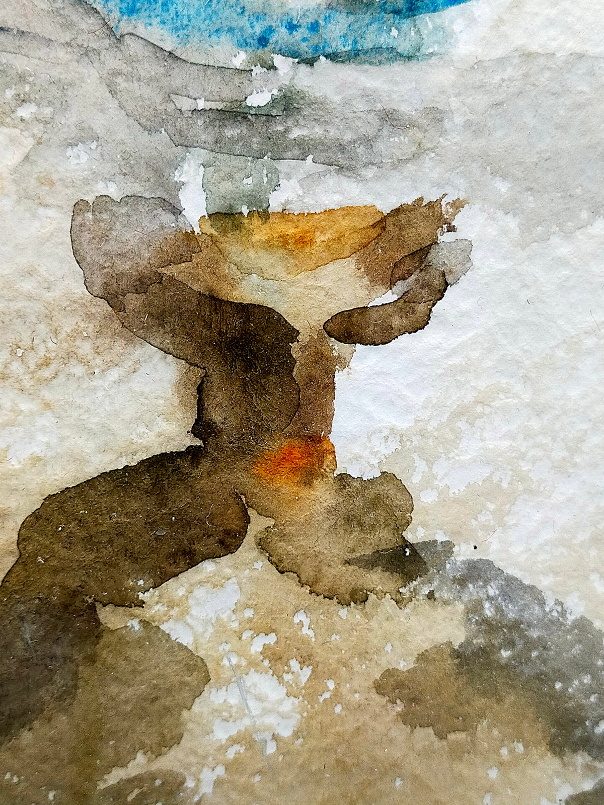 Stilvolles Aquarell von Hahn – Stillleben mit Rosen und Kerzenleuchter