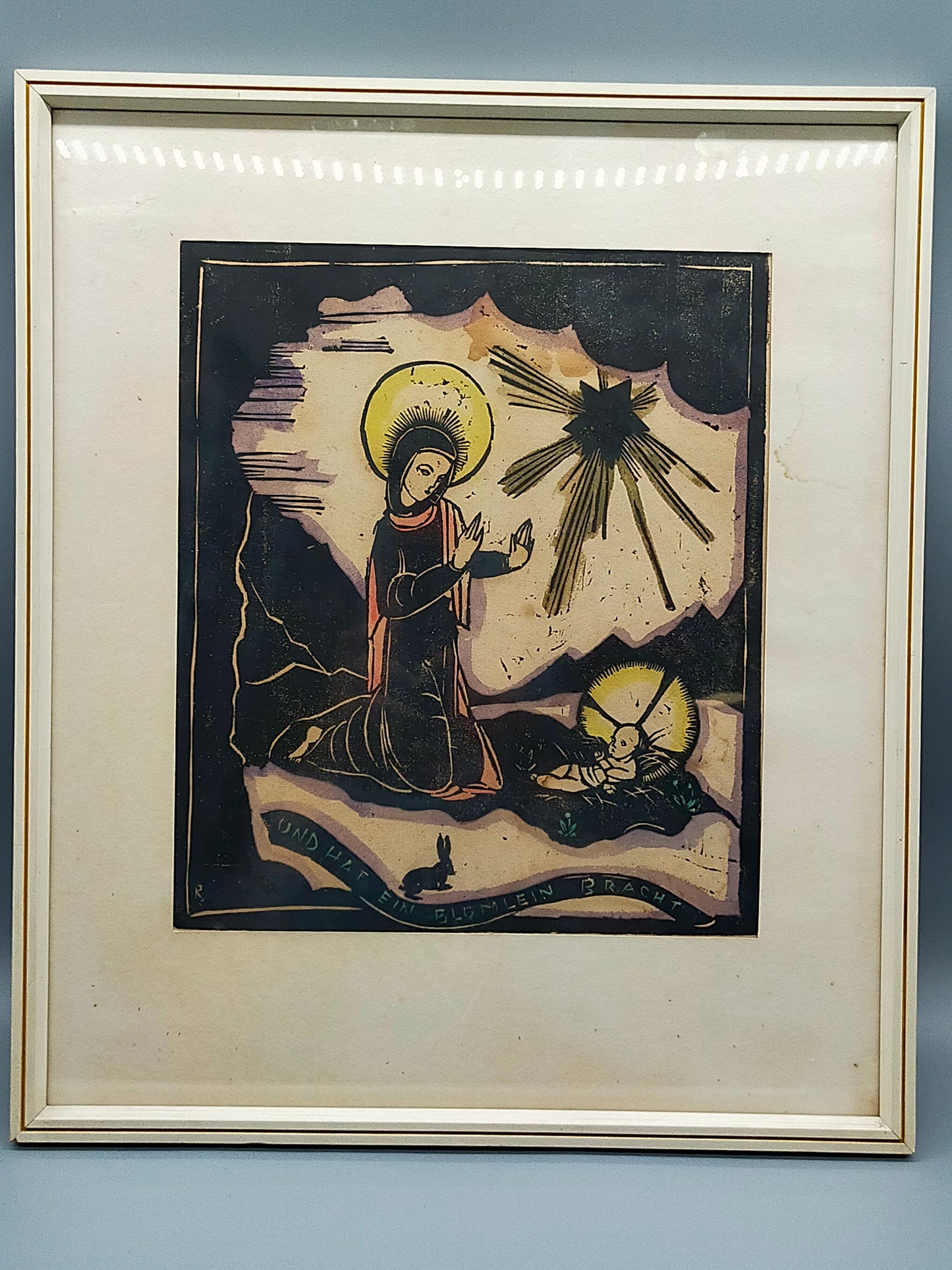 Deutsche Schule (XX) – Weihnachtliche Krippenszene mit Maria und Jesuskind