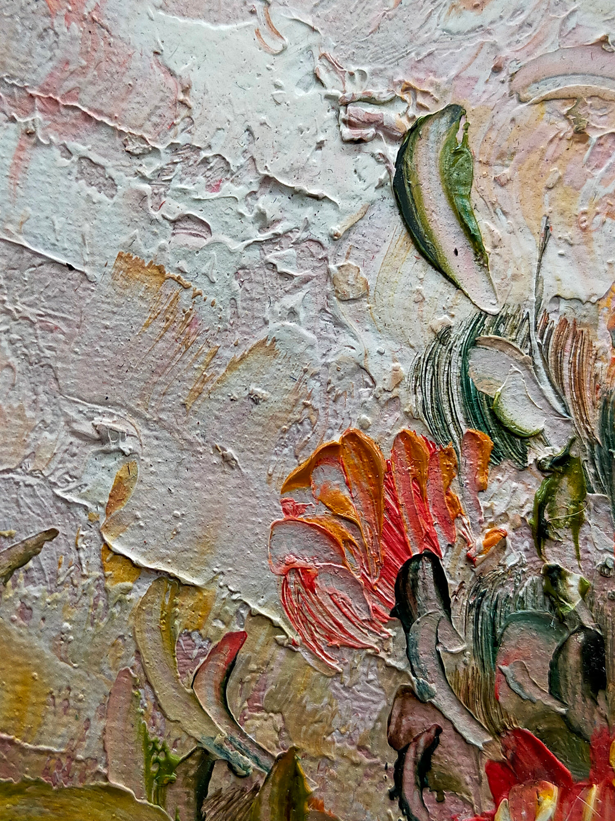 Gemälde Öl auf Leinwand – Blumenstillleben signiert Simbari