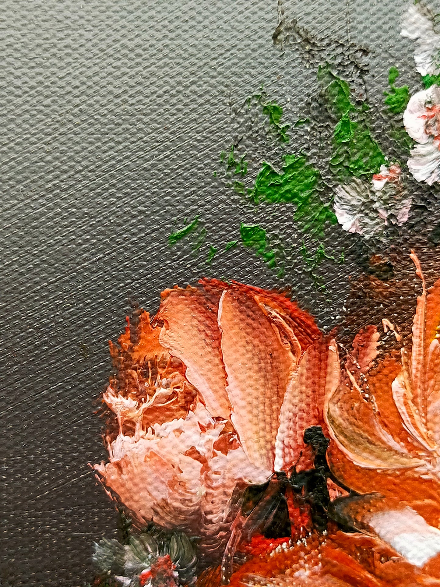 Ölgemälde – Blumenstillstand Pfingstrosen signiert J. Hansen