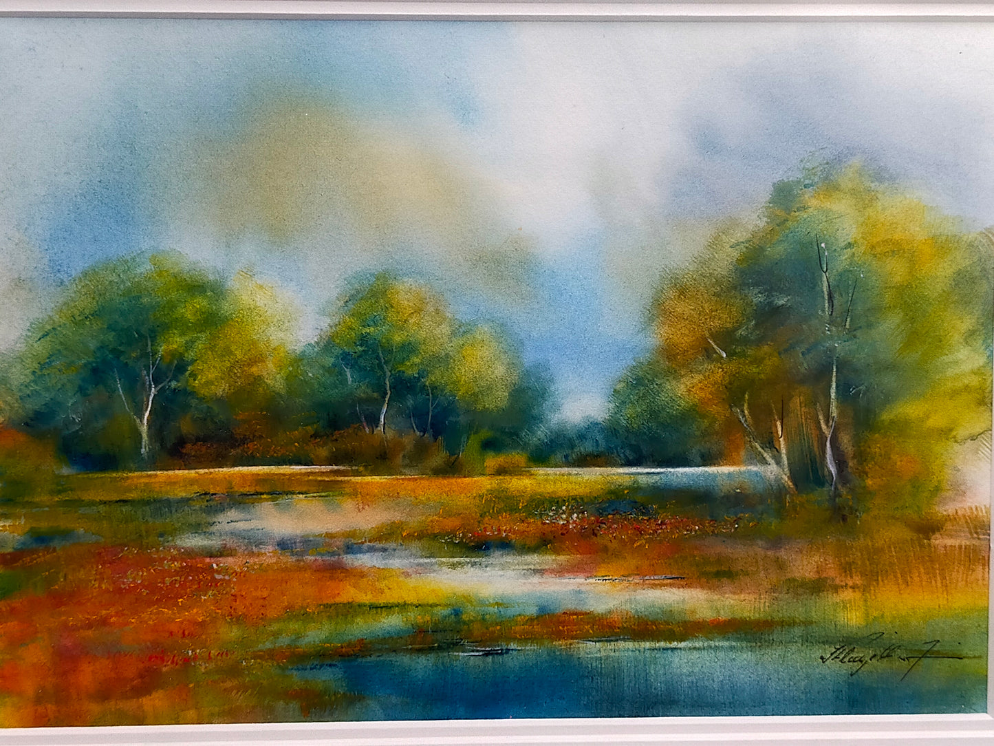 Deutsches Künstlerduo (XX) – Landschafts-Aquarelle im Rahmen (2 Stk.)