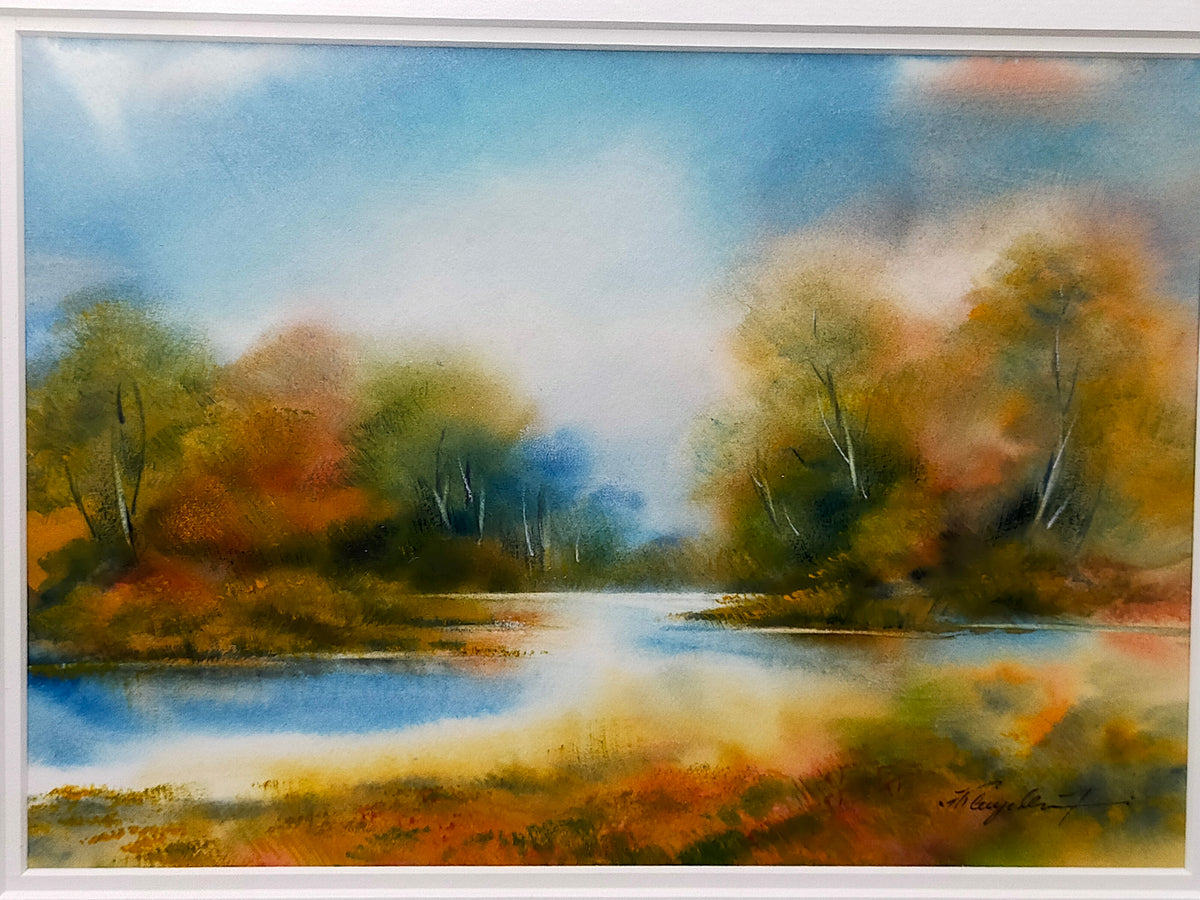 Deutsches Künstlerduo (XX) – Landschafts-Aquarelle im Rahmen (2 Stk.)