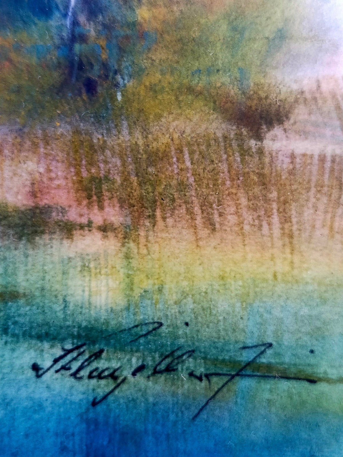 Deutsches Künstlerduo (XX) – Landschafts-Aquarelle im Rahmen (2 Stk.)