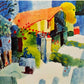 Deutsche Schule (XX) – Gartenansicht mit Haus Expressionistische Landschaft