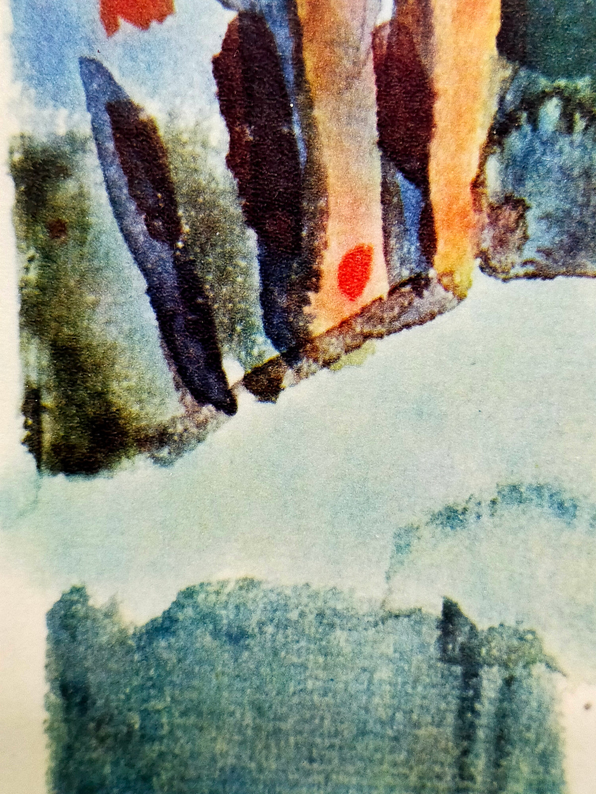 Deutsche Schule (XX) – Gartenansicht mit Haus Expressionistische Landschaft
